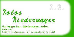 kolos niedermayer business card